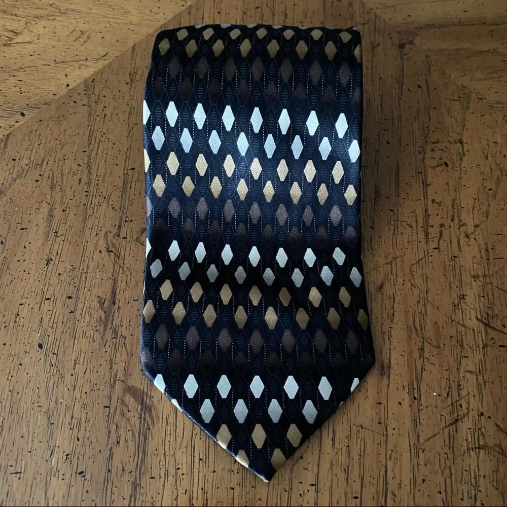 Bergamo New York Tie Handmade Diamond Pattern Business Casual Formal Classic - Picture 11 of 11